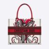 Dior Women Medium Dior Book Tote Latte Multicolor Cupidon Embroidery