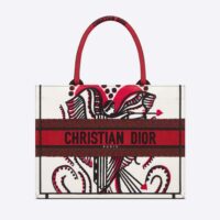 Dior Women Medium Dior Book Tote Latte Multicolor Cupidon Embroidery (1)