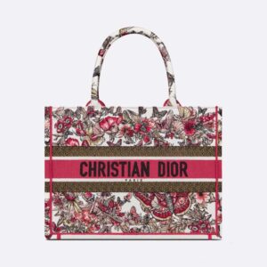 Dior Women Medium Dior Book Tote Multicolor Butterfly Embroidery