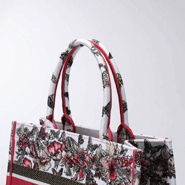 Dior Women Medium Dior Book Tote Multicolor Butterfly Embroidery (3)