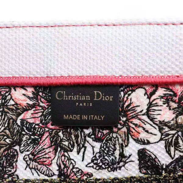 Dior Women Medium Dior Book Tote Multicolor Butterfly Embroidery (9)