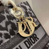 Dior Women Medium Lady D-lite Bag Gray Mizza Embroidery (1)