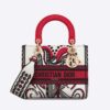 Dior Women Medium Lady D-lite Bag Latte Multicolor Cupidon Embroidery