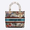 Dior Women Medium Lady D-lite Bag Latte Multicolor Dior Constellation Embroidery-White