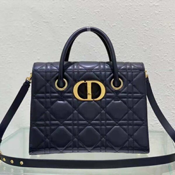 Dior Women Medium ST Honore Tote Black Macrocannage Lambskin (2)