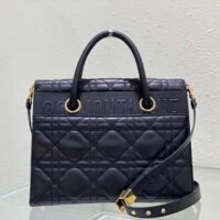 Dior Women Medium ST Honore Tote Black Macrocannage Lambskin (1)