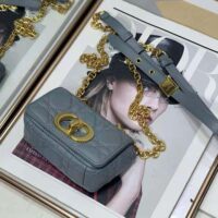 Dior Women Micro Dior Caro Bag Cloud Blue Supple Cannage Calfskin (1)