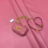 Dior Women Micro Dior Caro Bag Yarrow Pink Supple Cannage Calfskin (1)