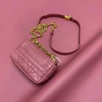 Dior Women Micro Dior Caro Bag Yarrow Pink Supple Cannage Calfskin (1)