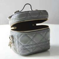 Dior Women Micro Lady Dior Vanity Case Cannage Lambskin-gray (1)