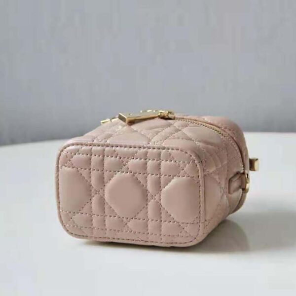 Dior Women Micro Lady Dior Vanity Case Cannage Lambskin-pink (5)