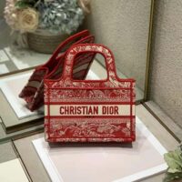 Dior Women Mini Dior Book Tote Fuchsia Toile de Jouy Reverse Embroidery (1)