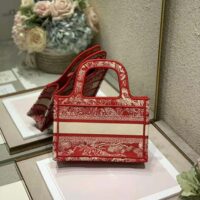 Dior Women Mini Dior Book Tote Fuchsia Toile de Jouy Reverse Embroidery (1)