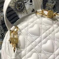 Dior Women Mini Dioramour Dior Backpack Latte Cannage Lambskin with Heart Motif (1)