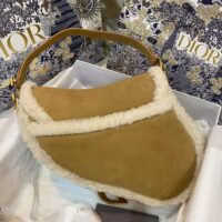 Dior Women Saddle Bag Camel-Colored Shearling (1)