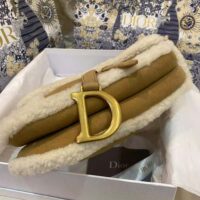 Dior Women Saddle Bag Camel-Colored Shearling (1)