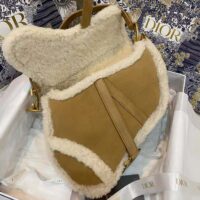 Dior Women Saddle Bag Camel-Colored Shearling (1)