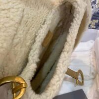 Dior Women Saddle Bag Camel-Colored Shearling (1)