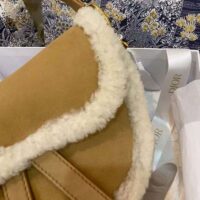 Dior Women Saddle Bag Camel-Colored Shearling (1)