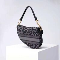 Dior Women Saddle Bag Gray Mizza Embroidery (1)