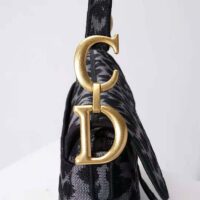 Dior Women Saddle Bag Gray Mizza Embroidery (1)