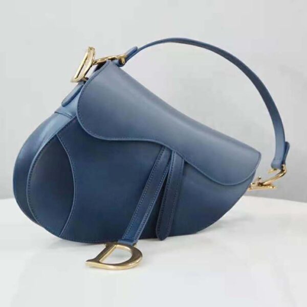 Dior Women Saddle Bag Indigo Blue Gradient Calfskin (3)