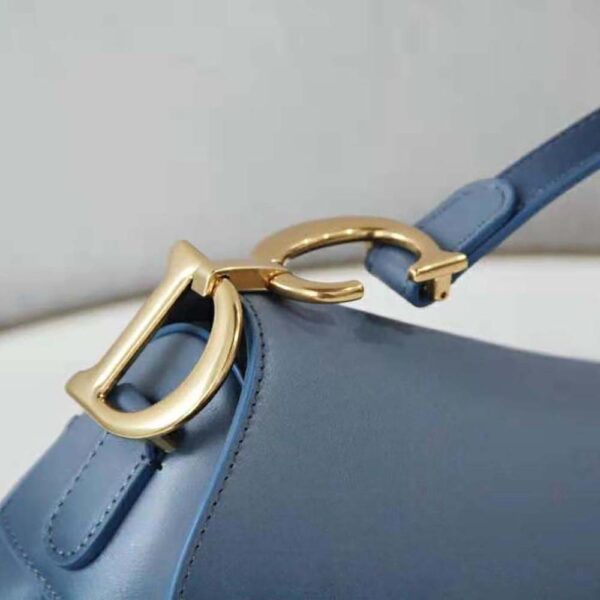 Dior Women Saddle Bag Indigo Blue Gradient Calfskin (6)