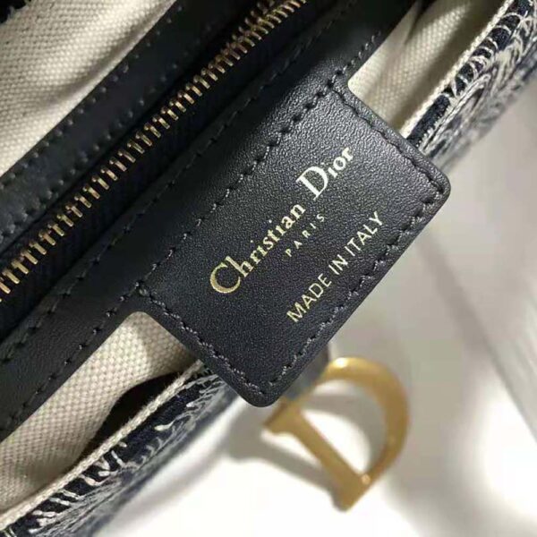 Dior Women Saddle Bag Toile DE Jouy Reverse Jacquard-Black (10)