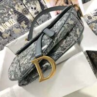 Dior Women Saddle Bag Toile DE Jouy Reverse Jacquard-SIlver (1)