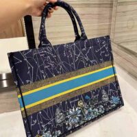 Dior Women Small Dior Book Tote Blue Dior Constellation Embroidery (1)