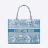 Dior Women Small Dior Book Tote Cornflower Blue Toile de Jouy Embroidery