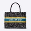 Dior Women Small Dior Book Tote Gray Mizza Embroidered Velvet