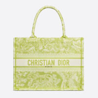 Dior Women Small Dior Book Tote Lime Toile de Jouy Reverse Embroidery (1)