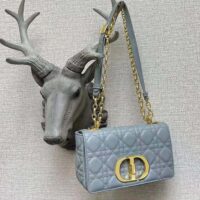 Dior Women Small Dior Caro Bag Cloud Blue Supple Cannage Calfskin (1)