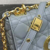 Dior Women Small Dior Caro Bag Cloud Blue Supple Cannage Calfskin (1)