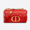 Dior Women Small Dior Caro Bag Supple Cannage Calfskin-Red