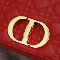 Dior Women Small Dior Caro Bag Supple Cannage Calfskin-red (1)