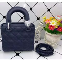 Dior Women Small Lady Dior My Abcdior Bag Denim Blue Cannage Lambskin (9)