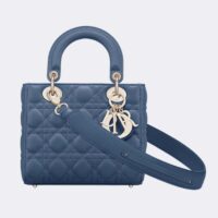 Dior Women Small Lady Dior My Abcdior Bag Denim Blue Cannage Lambskin