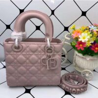 Dior Women Small Lady Dior My Abcdior Bag Powder Pink Cannage Lambskin (1)