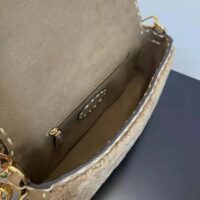 Fendi Women Baguette Beige Sheepskin Bag (1)