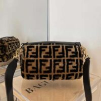 Fendi Women Baguette Brown Sheepskin Bag