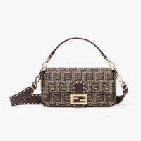 Fendi Women Baguette Embroidered FF Fabric Bag (1)