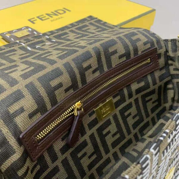 Fendi Women Baguette Embroidered FF Fabric Bag (6)