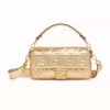 Fendi Women Baguette Fendi Prints On Leather Bag-Gold