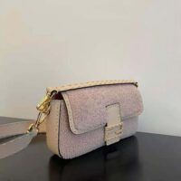 Fendi Women Baguette Pink Sheepskin Bag (1)