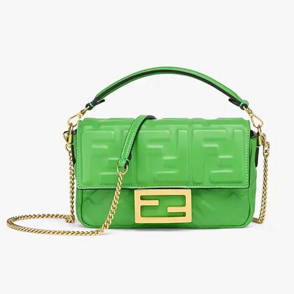 Fendi Women Baguette Soft Nappa Leather Bag-green (1)