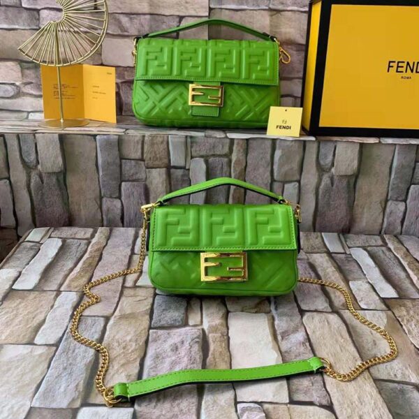 Fendi Women Baguette Soft Nappa Leather Bag-green (2)