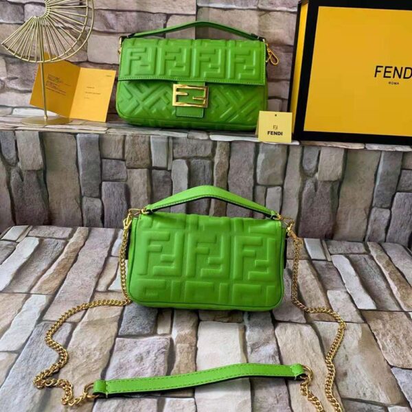 Fendi Women Baguette Soft Nappa Leather Bag-green (3)