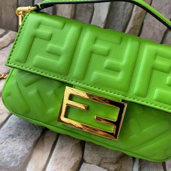 Fendi Women Baguette Soft Nappa Leather Bag-green (5)